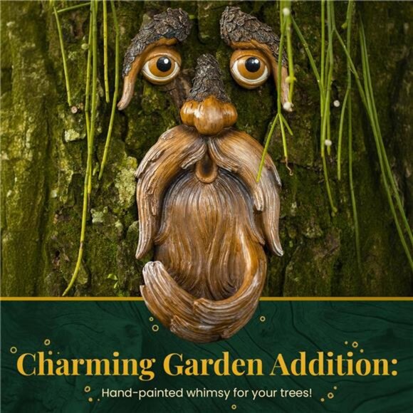 Tree Faces Outdoor, Tree Art, Tree Decor, Tree Stump Decor, Face for Tree Trunk - Picture 5 of 7